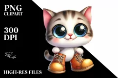 Cute Baby Cat with Big Eyes PNG Product Image 1