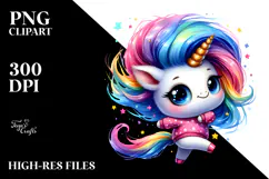Vibrant Unicorn with Cool Haircut PNG Product Image 2