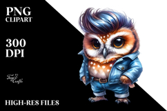 Cute Baby Owl with Cool Haircut, Transparent PNG Product Image 2