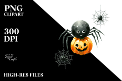 Funny Spider Clipart, Watercolor Style Product Image 2