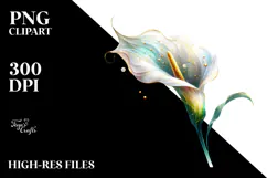 Calla Lily Made of Material with Golden Insertions PNG Product Image 2