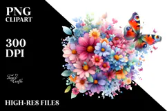 Colorful Butterfly Hummingbird PNG Product Image 2