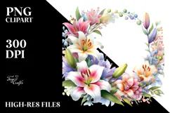Colorful Lily with Glossy Petals PNG Product Image 2