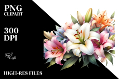 Colorful Lily with Glossy Petals PNG Product Image 2