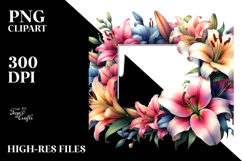 Colorful Lily with Glossy Petals PNG Product Image 2