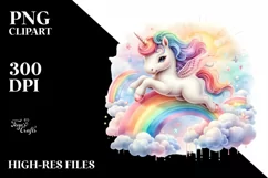 Colorful Baby Unicorn PNG Product Image 3