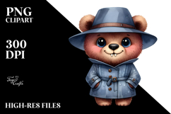 Expressive Bear with Raincoat | Clipart Product Image 2