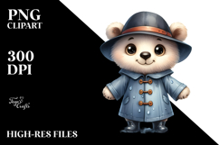 Expressive Bear with Raincoat | Clipart Product Image 2