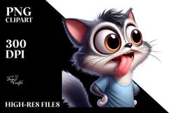 Goofy Cartoon Cat PNG Product Image 2