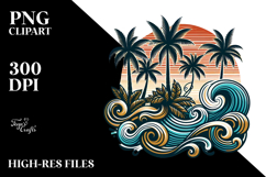 Tropical Tree Waves Clipart Product Image 2