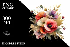 Colorful Bouquet with Gold Foil and Poppy Splash Product Image 1