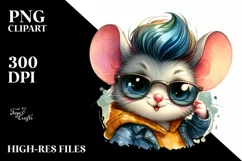 Vibrant Mouse with Cool Haircut PNG Product Image 3