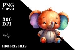 Colorful Plush Elephant | Clipart Product Image 1