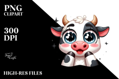 Cute Cartoon Cow PNG Product Image 2