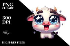 Cute Cartoon Cow PNG Product Image 2