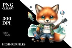 Energetic Fox Dressed for the Beach PNG Product Image 2