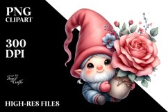 Gnome with Huge Hat and Rose, PNG Product Image 2