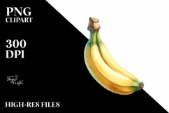 Summer Banana Fruit Tropical Yellow Sublimation Clipart Product Image 1