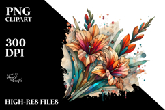 Stained Gladiolus with Metallic Inserts | Clipart Product Image 2