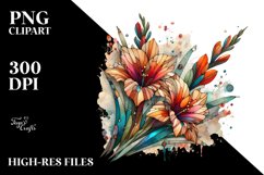 Stained Gladiolus with Metallic Inserts | Clipart Product Image 1