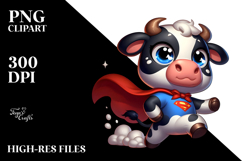 Cartoony Superhero Cape Cow PNG Product Image 2