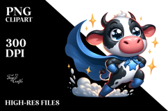 Cartoony Superhero Cape Cow PNG Product Image 2