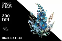 Wooden Delphinium Stained Clipart Product Image 3