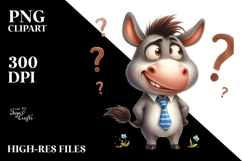 Funny Donkey with Tie PNG Product Image 2