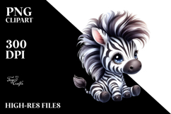 Energetic Baby Zebra PNG Product Image 2