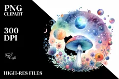 Colorful Celestial Mushroom, Transparent PNG Product Image 3