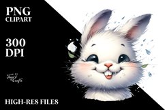 Washed Bunny Portrait Tongue Wind Clipart Product Image 1
