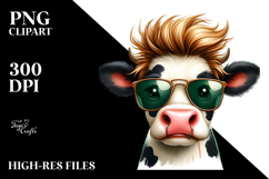 Funny Cow with Cool Hair, Transparent PNG Product Image 2