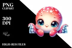 Colorful Baby Octopus, Invisible Paper | Sublimation | Product Image 3