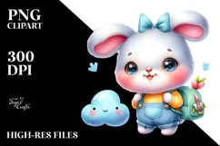 Cute Baby Bunny with Cloud PNG Product Image 2