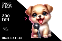 Cute Singing Puppy PNG Product Image 2