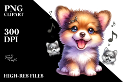Cute Baby Puppy Singer PNG Product Image 2