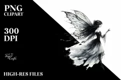 Gothic Fairy Running, Transparent PNG Product Image 3