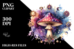 Vibrant Celestial Mushroom Tarot PNG Product Image 2