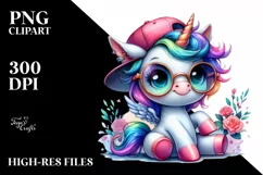 Playing Baby Unicorn PNG Product Image 1