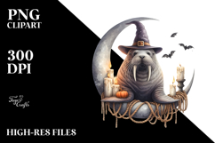 Spooky Walrus on Moon PNG Product Image 2