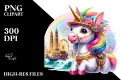 Colorful Baby Unicorn PNG Product Image 3