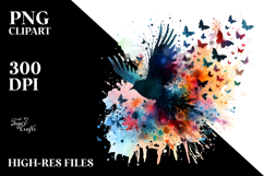 Colorful Bird Silhouette PNG Product Image 2
