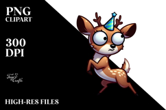 Goofy Deer in Party Hat PNG Product Image 2