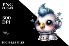 Cute Baby Parrot Astronaut, PNG Product Image 2