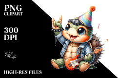 Cute Baby Turtle with Party Hat, PNG Product Image 2