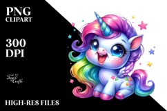 Funny Smiling Baby Unicorn, Transparent PNG Product Image 2