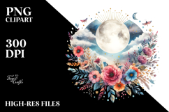 Vibrant Boho Moon with Flowers Product Image 2