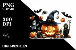 Trick Treat Halloween Watercolor Clipart Product Image 1