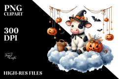 Cow Dressed for Halloween PNG Product Image 2