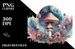 mushroom watercolor splash PNG Product Image 3